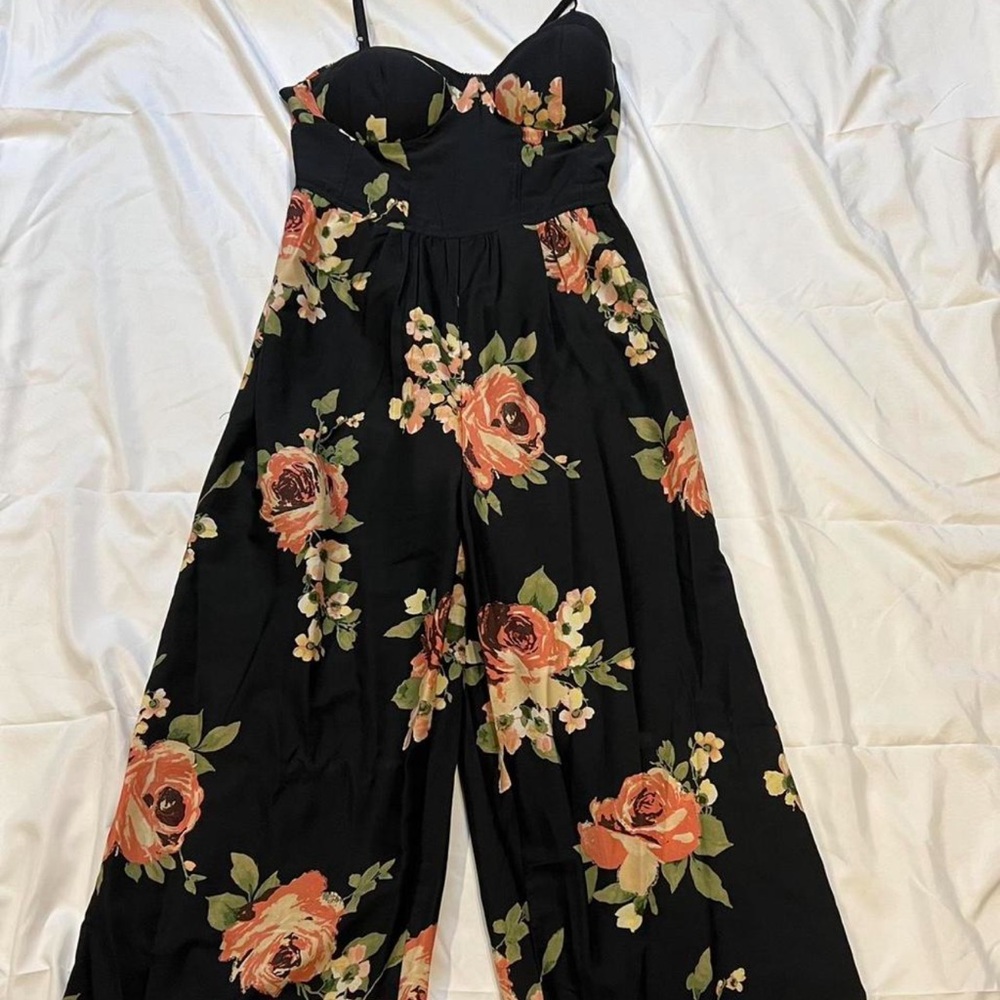 Floral Black Jumpsuit